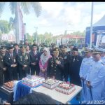 Perkokoh sinergi TNI-Polri, Prajurit Lanal Bintan Hadiri Upacara HUT Bhayangkara Ke-79
